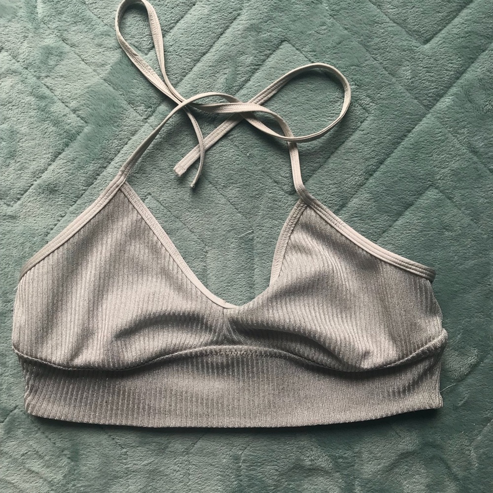 Aerie Glittery Silver Bralette